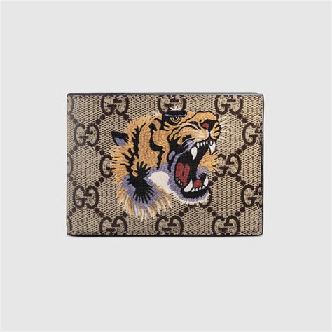 gucci tiger print gg supreme wallet|gucci tiger print wallet.